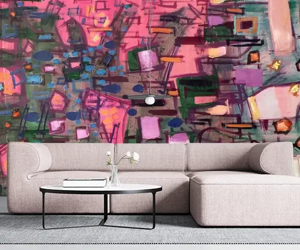 Mosaic Abstract Art Mural Wallpaper - Bold Colorful - Modern Home Decor - Bedroom, Dining, Home Office, Entryway - Summer Decor Mosaic Abstract Art Mural Wallpaper - Bold Colorful - Modern Home Decor - Bedroom, Dining, Home Office, Entryway - Summer Decor