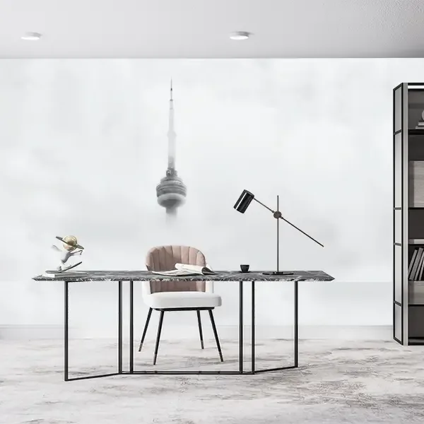 City in the Clouds CN Tower Wallpaper Mural - Black & White - Minimalist & Modern - Bedroom, Living Room & Office - Urban Cityscape - Summer Decor City in the Clouds CN Tower Wallpaper Mural - Black & White - Minimalist & Modern - Bedroom, Living Room & Office - Urban Cityscape - Summer Decor