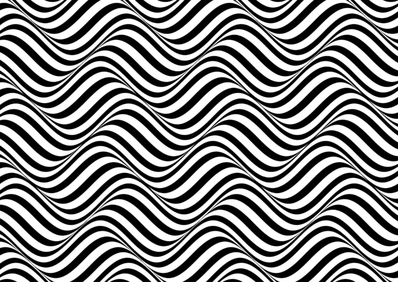 Black & White Hypnotic Wave Wallpaper - Modern Geometric Wall Mural - Bold Contemporary Mural for Home, Office - Striking 3D Effect