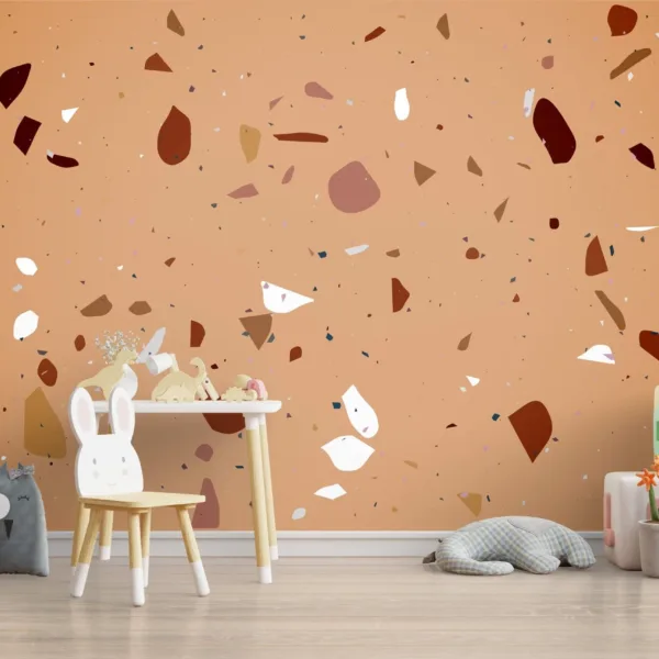 Modern Terrazzo Wallpaper - Abstract & Colorful Mural - Unique - Geometric Patterns - Mural - Bedroom, Dining, Home Office, Entryway - Summer Decor