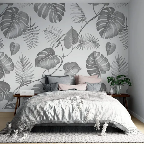 Jungle Oasis Tropical Leaves Wallpaper - Green & White Wall Mural - Botanical Bedroom & Living Room Decor - Peel & Stick Wallpaper - Summer Decor Jungle Oasis Tropical Leaves Wallpaper - Green & White Wall Mural - Botanical Bedroom & Living Room Decor - Peel & Stick Wallpaper - Summer Decor