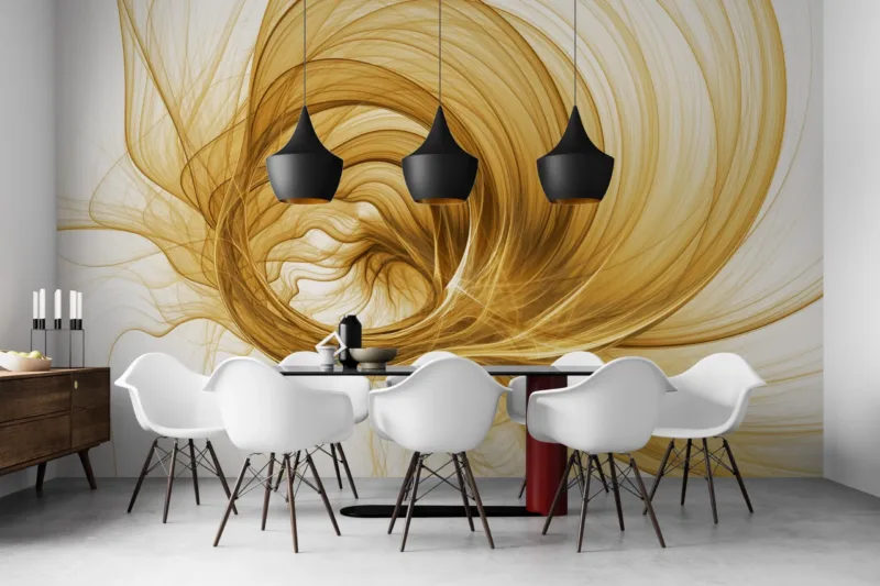 Golden Swirl Wallpaper - Abstract &Amp; Geometric Mural - Luxury Wall Mural - Home Decor, Living Room, Bedroom Golden Swirl Wallpaper - Abstract & Geometric Mural - Luxury Wall Mural - Home Decor, Living Room, Bedroom