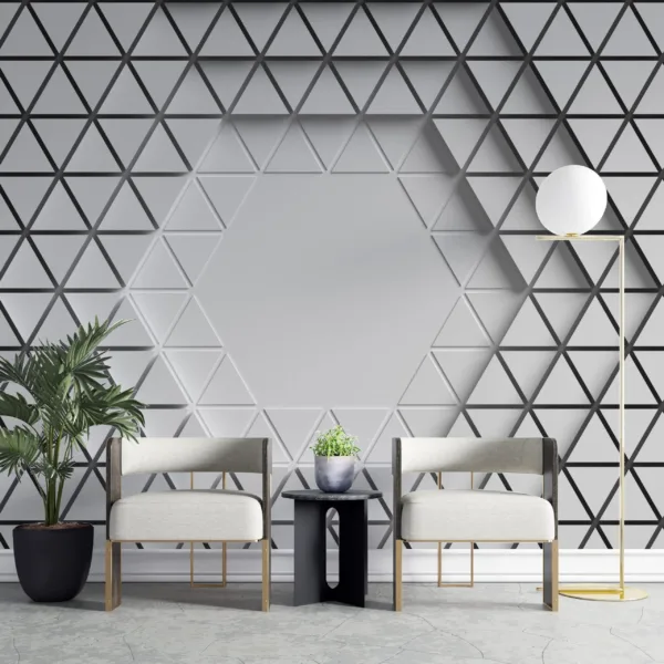 Modern Geometric Wallpaper - 3D Mural - Contemporary & Stylish - Living Room, Dining Room & Office - Summer Decor