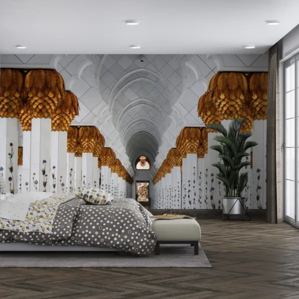 Moroccan Archway Wall Mural - 3D Islamic Architecture Wallpaper - Black & White Entryway & Living Room Decor - Modern & Luxury Home Mural Moroccan Archway Wall Mural - 3D Islamic Architecture Wallpaper - Black & White Entryway & Living Room Decor - Modern & Luxury Home Mural