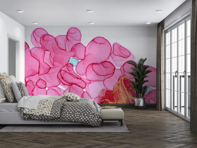 Watercolor Dream Wallpaper - Abstract &Amp;Amp; Modern Mural - Pink &Amp;Amp; Gold Accents - Bedroom &Amp;Amp; Living Room - Urban Art - Summer Decor Watercolor Dream Wallpaper - Abstract & Modern Mural - Pink & Gold Accents - Bedroom & Living Room - Urban Art - Summer Decor