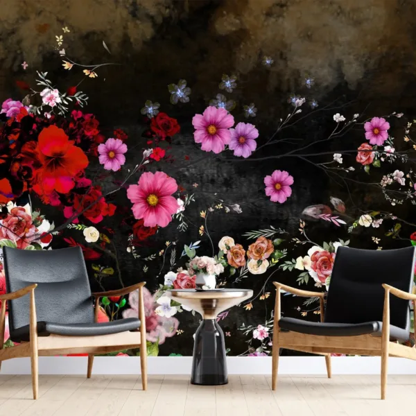 Black & White Watercolor Floral Wallpaper - Elegant & Sophisticated Mural - Bedroom, Living Room, Dining Room Decor Black & White Watercolor Floral Wallpaper - Elegant & Sophisticated Mural - Bedroom, Living Room, Dining Room Decor