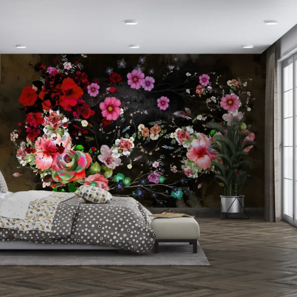 Black & White Watercolor Floral Wallpaper - Elegant & Sophisticated Mural - Bedroom, Living Room, Dining Room Decor Black & White Watercolor Floral Wallpaper - Elegant & Sophisticated Mural - Bedroom, Living Room, Dining Room Decor