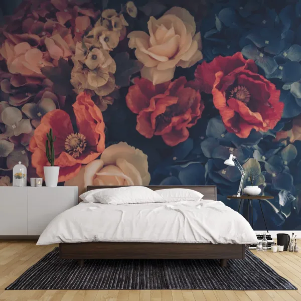 Vintage Floral Wallpaper - Elegant & Timeless Mural - Bedroom, Living Room & Dining Room - Summer Decor Vintage Floral Wallpaper - Elegant & Timeless Mural - Bedroom, Living Room & Dining Room - Summer Decor