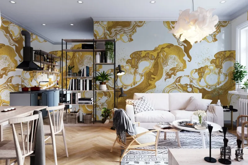 Golden Textures Wallpaper - Black &Amp;Amp; White Marble - Glamourous &Amp;Amp; Modern - Luxury Home Decor - Bedroom, Dining &Amp;Amp; Living Room - Summer Decor Golden Textures Wallpaper - Black & White Marble - Glamourous & Modern - Luxury Home Decor - Bedroom, Dining & Living Room - Summer Decor