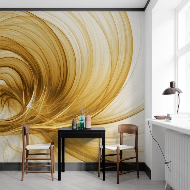 Golden Swirl Wallpaper - Abstract &Amp;Amp; Geometric Mural - Luxury Wall Mural - Home Decor, Living Room, Bedroom Golden Swirl Wallpaper - Abstract & Geometric Mural - Luxury Wall Mural - Home Decor, Living Room, Bedroom