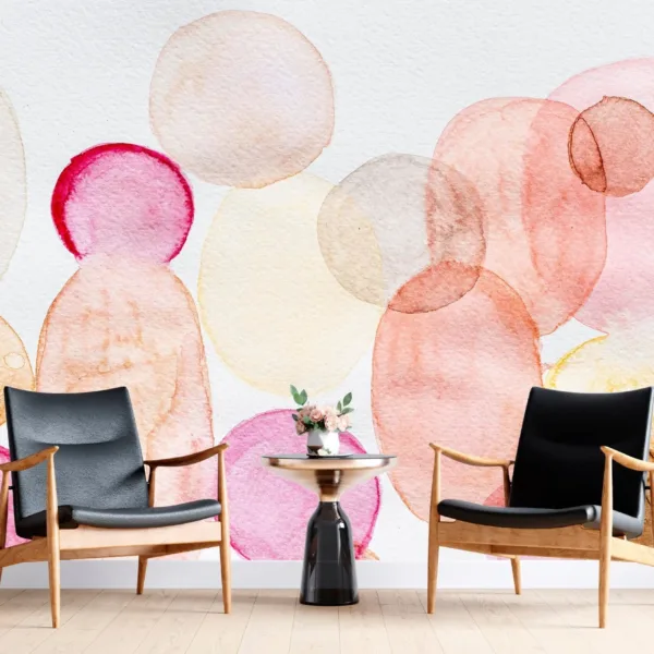 Watercolor Circles Wallpaper - Calming Pastel Wall Mural - Pink & Blue Circle Theme - Kids Room & Bedroom Decor - Playful Art & Decor Watercolor Circles Wallpaper - Calming Pastel Wall Mural - Pink & Blue Circle Theme - Kids Room & Bedroom Decor - Playful Art & Decor