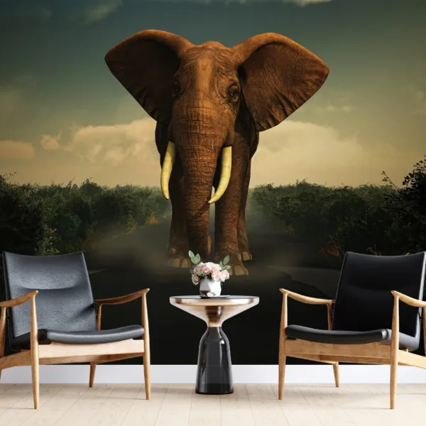 Elephant in the Room Wallpaper - Jungle & Safari Mural - Animal & Nature - Kids Room - Playroom Decor - Bedroom Decor Trends - Summer Decor Elephant in the Room Wallpaper - Jungle & Safari Mural - Animal & Nature - Kids Room - Playroom Decor - Bedroom Decor Trends - Summer Decor