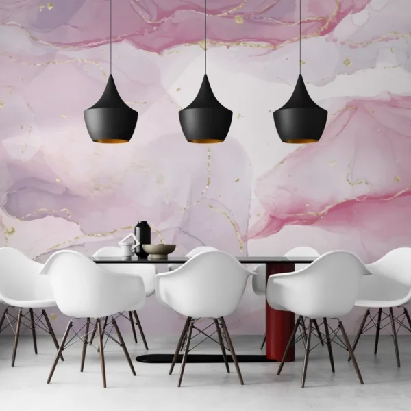 Pink Marble Wallpaper - Luxury Wall Murals - Bedroom, Living Room & Dining Room - Modern Art - Summer Decor Pink Marble Wallpaper - Luxury Wall Murals - Bedroom, Living Room & Dining Room - Modern Art - Summer Decor