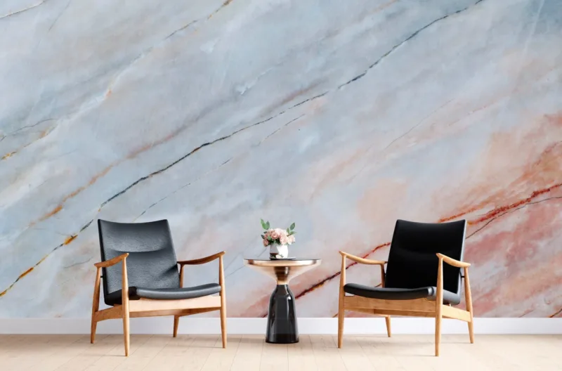 Black & White Modern Marble Wallpaper - Gold Accents - Luxury Mural - DIY Wall Mural - Home Decor, Living Room, Bedroom