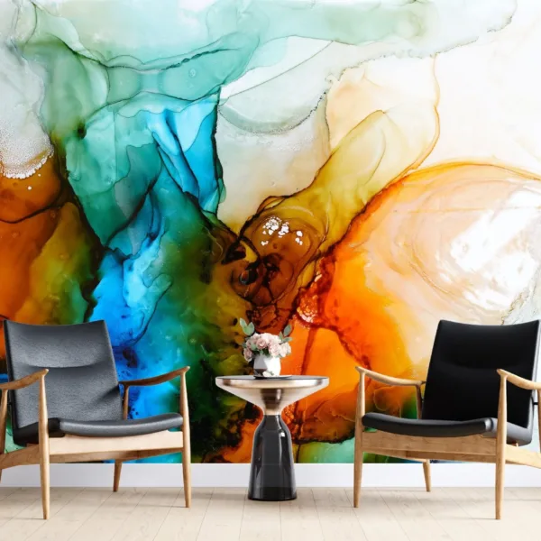 Abstract Watercolor Wallpaper - Contemporary & Fluid Mural - Unique - Modern Home Decor - Bedroom, Dining, Home Office, Entryway - Summer Decor Abstract Watercolor Wallpaper - Contemporary & Fluid Mural - Unique - Modern Home Decor - Bedroom, Dining, Home Office, Entryway - Summer Decor