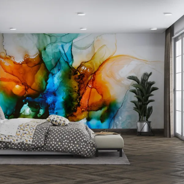 Abstract Watercolor Wallpaper - Contemporary & Fluid Mural - Unique - Modern Home Decor - Bedroom, Dining, Home Office, Entryway - Summer Decor Abstract Watercolor Wallpaper - Contemporary & Fluid Mural - Unique - Modern Home Decor - Bedroom, Dining, Home Office, Entryway - Summer Decor