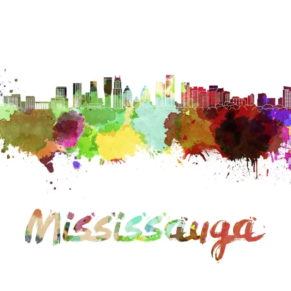 Mississauga Skyline Wallpaper - Abstract & Colorful Mural - Modern Art - Urban - Bedroom, Dining, Home Office, Entryway - Summer Decor Mississauga Skyline Wallpaper - Abstract & Colorful Mural - Modern Art - Urban - Bedroom, Dining, Home Office, Entryway - Summer Decor