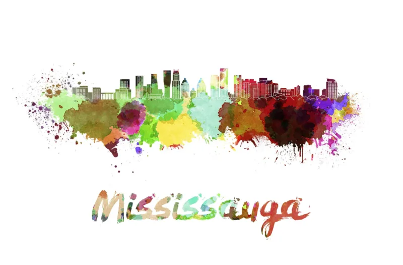Mississauga Skyline Wallpaper - Abstract &Amp;Amp; Colorful Mural - Modern Art - Urban - Bedroom, Dining, Home Office, Entryway - Summer Decor Mississauga Skyline Wallpaper - Abstract & Colorful Mural - Modern Art - Urban - Bedroom, Dining, Home Office, Entryway - Summer Decor