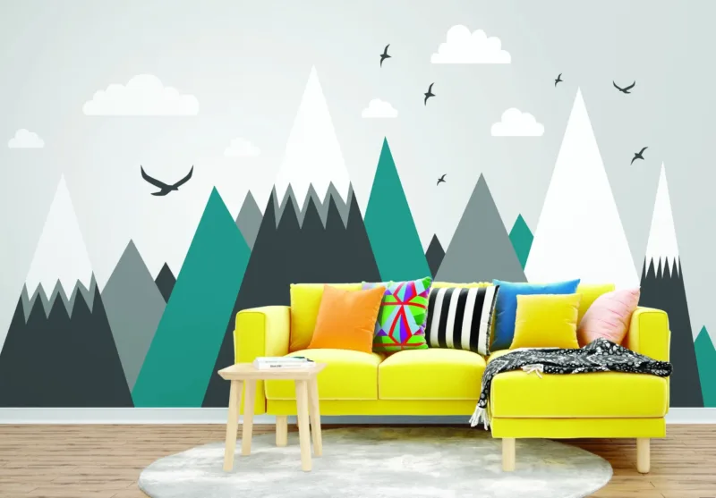 Mountain Range Wall Mural Wallpaper - Kids Room - Playroom Decor - Bedroom Decor Trends - Peel &Amp;Amp; Stick - Wall Coverings - Summer Decor Mountain Range Wall Mural Wallpaper - Kids Room - Playroom Decor - Bedroom Decor Trends - Peel & Stick - Wall Coverings - Summer Decor