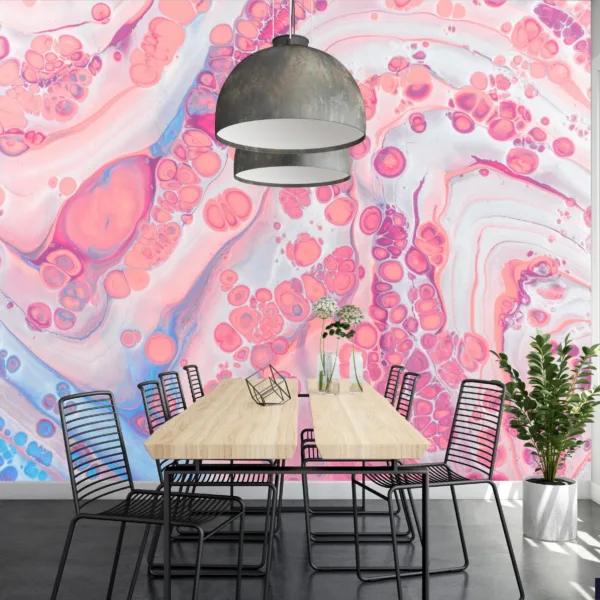 Pink Dream Wallpaper - Abstract & Fluid Mural - Contemporary & Modern - Marble Accents - Bedroom, Dining, Home Office, Entryway - Summer Decor Pink Dream Wallpaper - Abstract & Fluid Mural - Contemporary & Modern - Marble Accents - Bedroom, Dining, Home Office, Entryway - Summer Decor