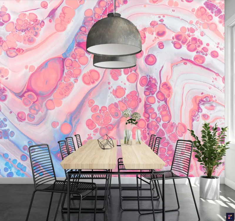 Pink Dream Wallpaper - Abstract &Amp; Fluid Mural - Contemporary &Amp; Modern - Marble Accents - Bedroom, Dining, Home Office, Entryway - Summer Decor Pink Dream Wallpaper - Abstract & Fluid Mural - Contemporary & Modern - Marble Accents - Bedroom, Dining, Home Office, Entryway - Summer Decor