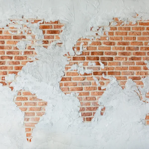Brick Wall Mural Wallpaper - Whitewashed Brick with Green & Orange Accents - Modern Urban - Kids, Living Room & Dining Room Decor Brick Wall Mural Wallpaper - Whitewashed Brick with Green & Orange Accents - Modern Urban - Kids, Living Room & Dining Room Decor