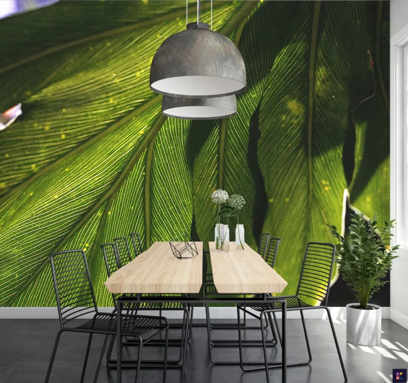 Leafy Green Wallpaper - Tropical Leaves Mural - Botanical & Nature - Modern Home Decor - Bedroom & Living Room - Summer Decor