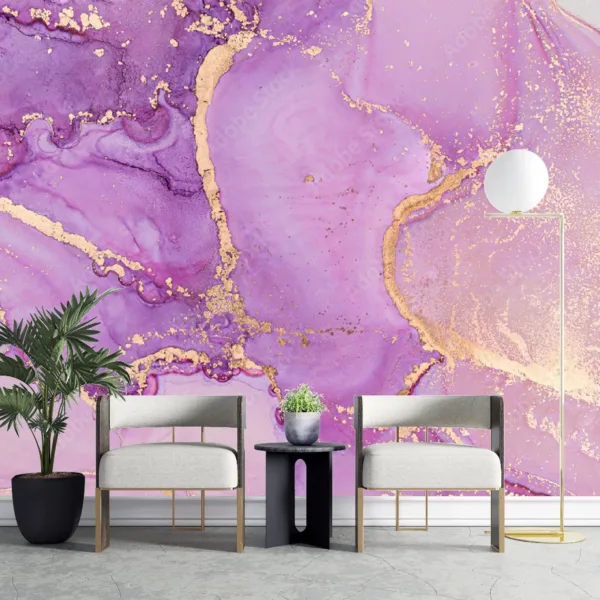 Purple & Gold Marble Wallpaper - Elegant & Luxurious Wall Murals - Home Decor & Interior Mural Trends - Modern Art - Summer Decor Purple & Gold Marble Wallpaper - Elegant & Luxurious Wall Murals - Home Decor & Interior Mural Trends - Modern Art - Summer Decor