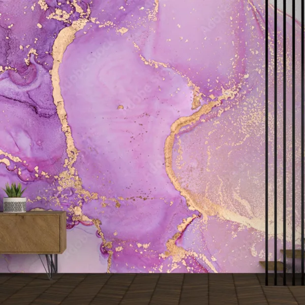 Purple & Gold Marble Wallpaper - Elegant & Luxurious Wall Murals - Home Decor & Interior Mural Trends - Modern Art - Summer Decor Purple & Gold Marble Wallpaper - Elegant & Luxurious Wall Murals - Home Decor & Interior Mural Trends - Modern Art - Summer Decor