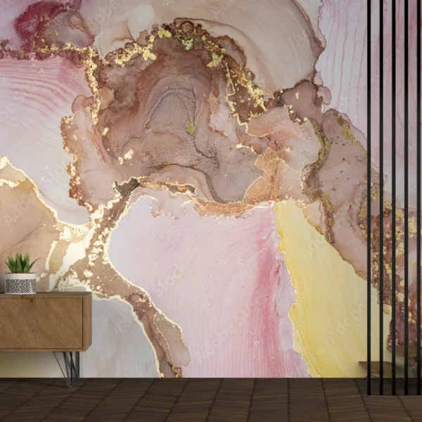 Abstract Pink & Gold Marble Wallpaper - Elegant & Sophisticated Mural - Luxury Home Decor - Modern Art - Summer Decor Abstract Pink & Gold Marble Wallpaper - Elegant & Sophisticated Mural - Luxury Home Decor - Modern Art - Summer Decor