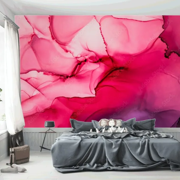 Pink Dream Wallpaper - Abstract & Fluid Mural - Relaxing & Soothing - Modern Home Decor - Summer Decor Pink Dream Wallpaper - Abstract & Fluid Mural - Relaxing & Soothing - Modern Home Decor - Summer Decor