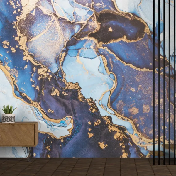 Blue & Gold Marble Wallpaper - Classic & Elegant Mural - Timeless Luxury - Inviting Home Decor - Modern Art - Summer Decor Blue & Gold Marble Wallpaper - Classic & Elegant Mural - Timeless Luxury - Inviting Home Decor - Modern Art - Summer Decor
