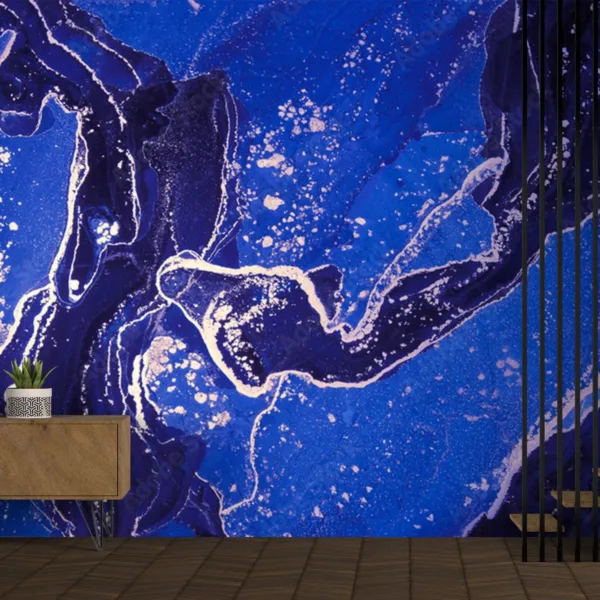 Blue Marble Wallpaper - Luxury Home Decor - Modern Art - Bedroom, Dining, Home Office, Entryway - Summer Decor Blue Marble Wallpaper - Luxury Home Decor - Modern Art - Bedroom, Dining, Home Office, Entryway - Summer Decor