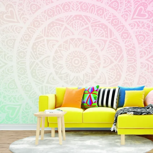 Pink & Black Mandala Gradient Wallpaper - Modern Bohemian Wall Mural - Bedroom, Living Room Decor - Relaxing & Stylish Mandala Mural Pink & Black Mandala Gradient Wallpaper - Modern Bohemian Wall Mural - Bedroom, Living Room Decor - Relaxing & Stylish Mandala Mural