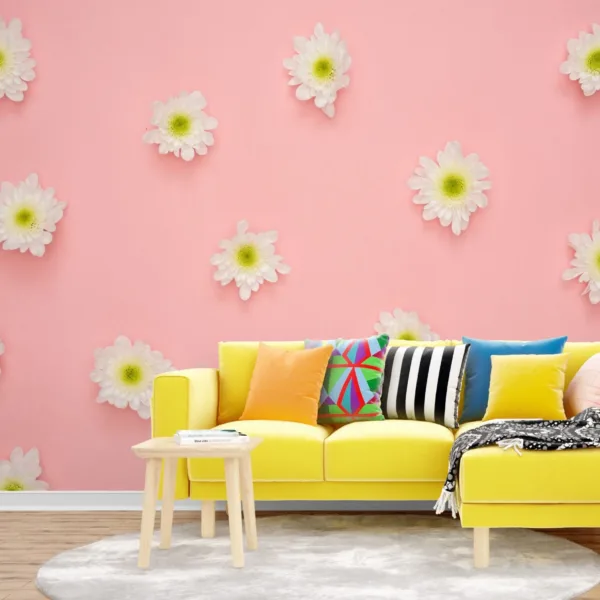 Pink Floral Wallpaper - Elegant & Inviting Mural - Blue, Green, Yellow Flowers - Soothing Wall Mural - Bedroom, Living Room, Dining Room Decor Pink Floral Wallpaper - Elegant & Inviting Mural - Blue, Green, Yellow Flowers - Soothing Wall Mural - Bedroom, Living Room, Dining Room Decor