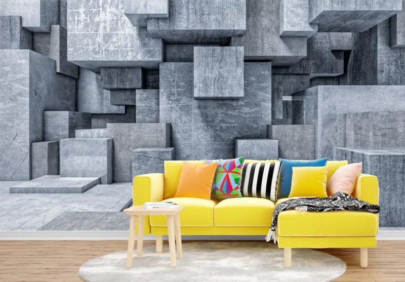 Geometric Illusion Wallpaper - 3D & Abstract Mural - Contemporary & Modern - Living Room & Office - Summer Decor