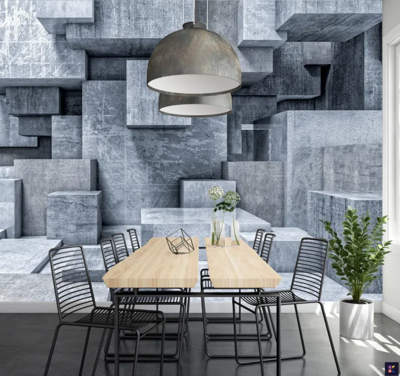 Geometric Illusion Wallpaper - 3D & Abstract Mural - Contemporary & Modern - Living Room & Office - Summer Decor