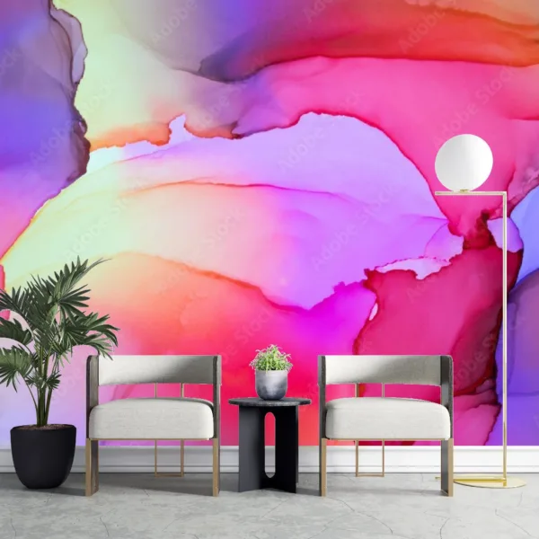 Colorful Abstract Ink Wallpaper - Black, Blue, Green, Orange, Red & Yellow - Dynamic & Fluid Mural - Vibrant Wall Mural - Bedroom, Entryway Colorful Abstract Ink Wallpaper - Black, Blue, Green, Orange, Red & Yellow - Dynamic & Fluid Mural - Vibrant Wall Mural - Bedroom, Entryway