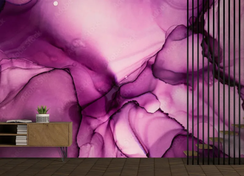 Abstract Pink & Gold Marble Wallpaper - Elegant & Sophisticated Mural - Luxury Home Decor - Modern Art - Home Office, Entryway - Summer Decor