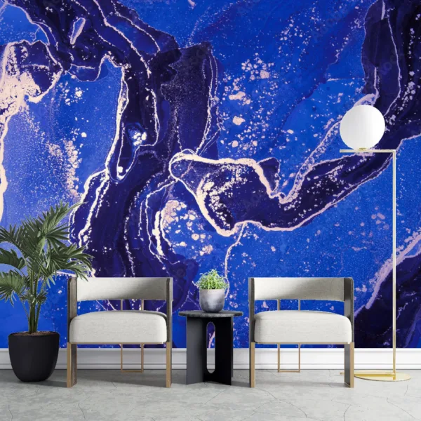 Blue Marble Wallpaper - Luxury Home Decor - Modern Art - Bedroom, Dining, Home Office, Entryway - Summer Decor Blue Marble Wallpaper - Luxury Home Decor - Modern Art - Bedroom, Dining, Home Office, Entryway - Summer Decor