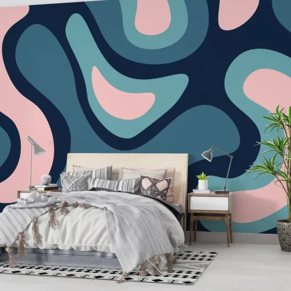 Retro Waves Wallpaper - Colorful 70s Style Wall Mural - 3D Effect Wall Art - Home Office & Studio Decor - Creative Space - Groovy & Fun Home Inspo Retro Waves Wallpaper - Colorful 70s Style Wall Mural - 3D Effect Wall Art - Home Office & Studio Decor - Creative Space - Groovy & Fun Home Inspo
