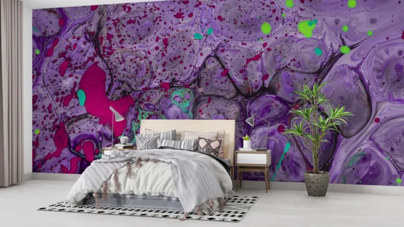 Purple Haze Wallpaper - Abstract & Colorful Wall Mural - 3D Wall Art - Modern & Creative Mural - Vibrant Home Decor - Living Room & Bedroom Decor