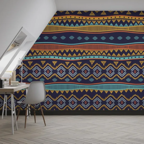 Bohemian Accent Wall Wallpaper - 3D Effect Wall Mural - Eclectic & Maximalist Decor - Living Room & Bedroom Bohemian Accent Wall Wallpaper - 3D Effect Wall Mural - Eclectic & Maximalist Decor - Living Room & Bedroom