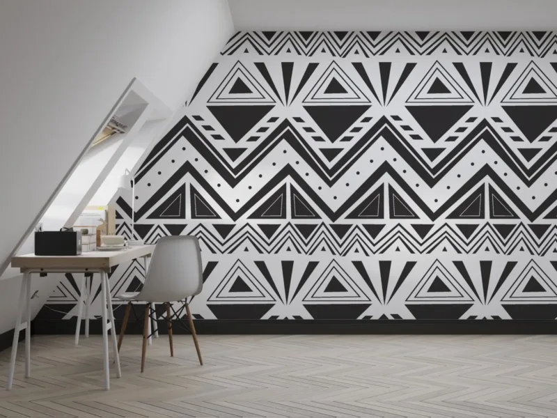 Geometric Wallpaper - Black &Amp;Amp; White Wall Mural - Bold &Amp;Amp; Eye-Catching Mural - Modern &Amp;Amp; Minimalist Decor - Living Room &Amp;Amp; Bedroom Decor Geometric Wallpaper - Black & White Wall Mural - Bold & Eye-Catching Mural - Modern & Minimalist Decor - Living Room & Bedroom Decor