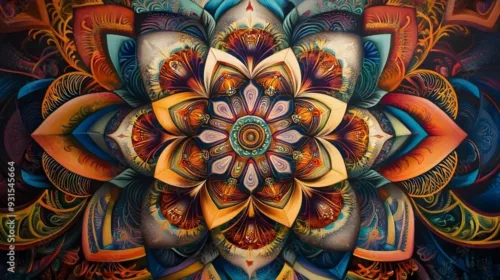 Ornate Mandala Wallpaper Mural– Mystical Balance and Harmony for Tranquil Spaces