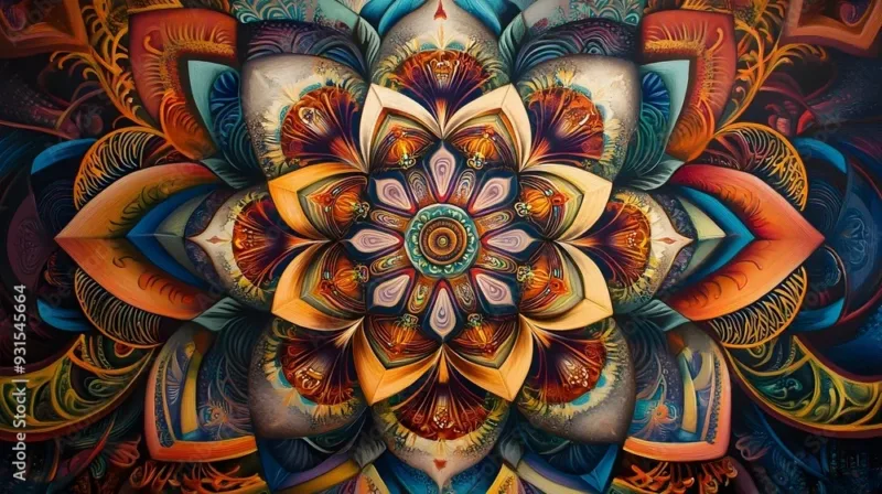 Ornate Mandala Wallpaper Mural– Mystical Balance and Harmony for Tranquil Spaces