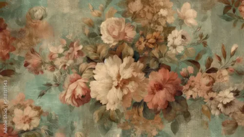 Vintage Floral Wallpaper – Rustic Background for Charming Interiors