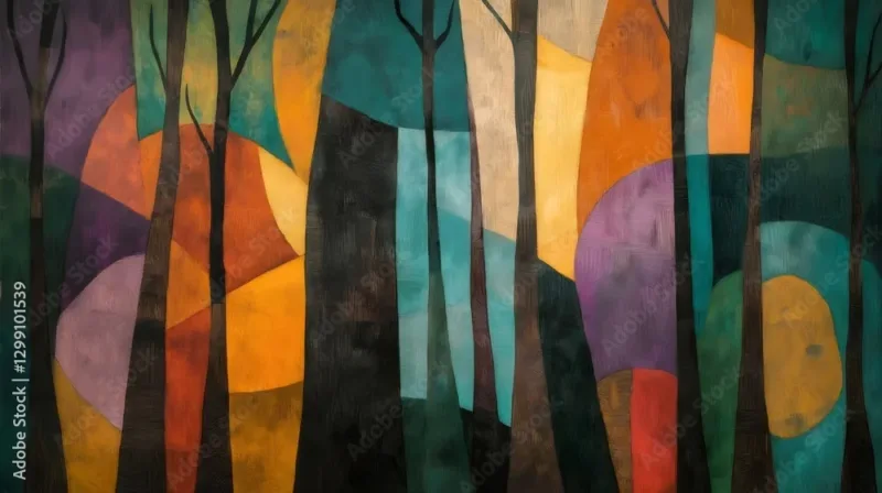 Abstract Autumn Forest Mural Wallpaper – Vibrant Orange And Brown Tones For Nature-Inspired Rooms Abstract Autumn Forest Mural Wallpaper – Vibrant Orange and Brown Tones for Nature-Inspired Rooms