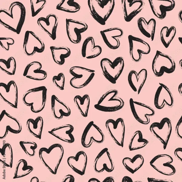 Hand-Drawn Brushstroke Heart Seamless Pattern Mural Wallpaper – Romantic Red and Pink Design for Home Decor Hand-Drawn Brushstroke Heart Seamless Pattern Mural Wallpaper – Romantic Red and Pink Design for Home Decor