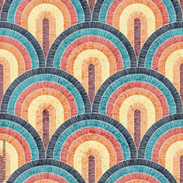 Seamless Embroidered Wavy Bohemian Wallpaper – Unique Patchwork Pattern Design Seamless Embroidered Wavy Bohemian Wallpaper – Unique Patchwork Pattern Design